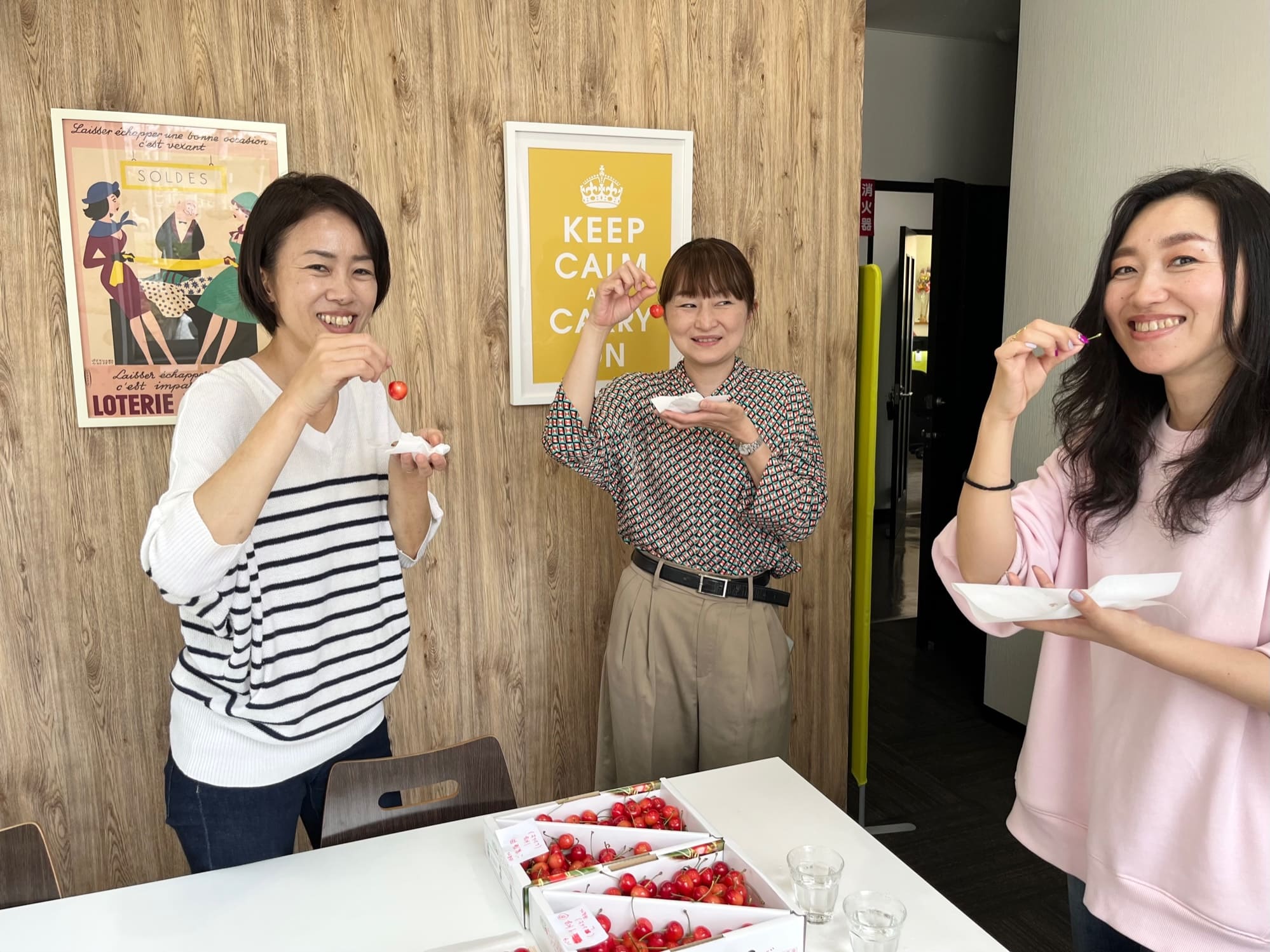 さくらんぼ佐藤錦の試食会をおこないました