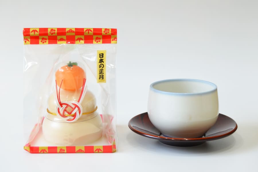日本のお正月 鏡餅160g橙付(上下一体型)