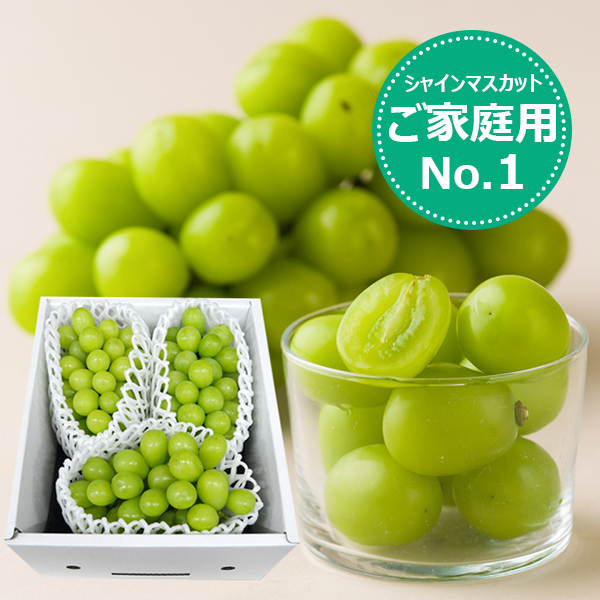 《ご家庭用》プレミアムぶどうシャインマスカット約1kg(3房前後)