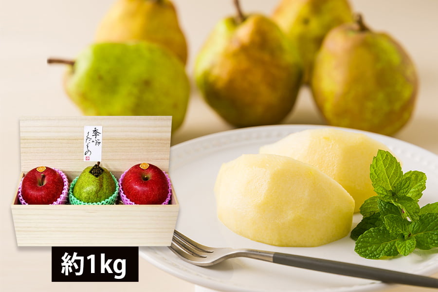 《旬果》プレミアム洋梨ラフランスとふじりんご