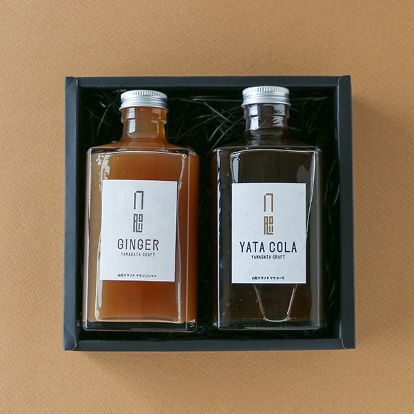YATACOLA&YATAGINGERクラフトコーラ&ジンジャー375ml角瓶2本[ギフトボックス]