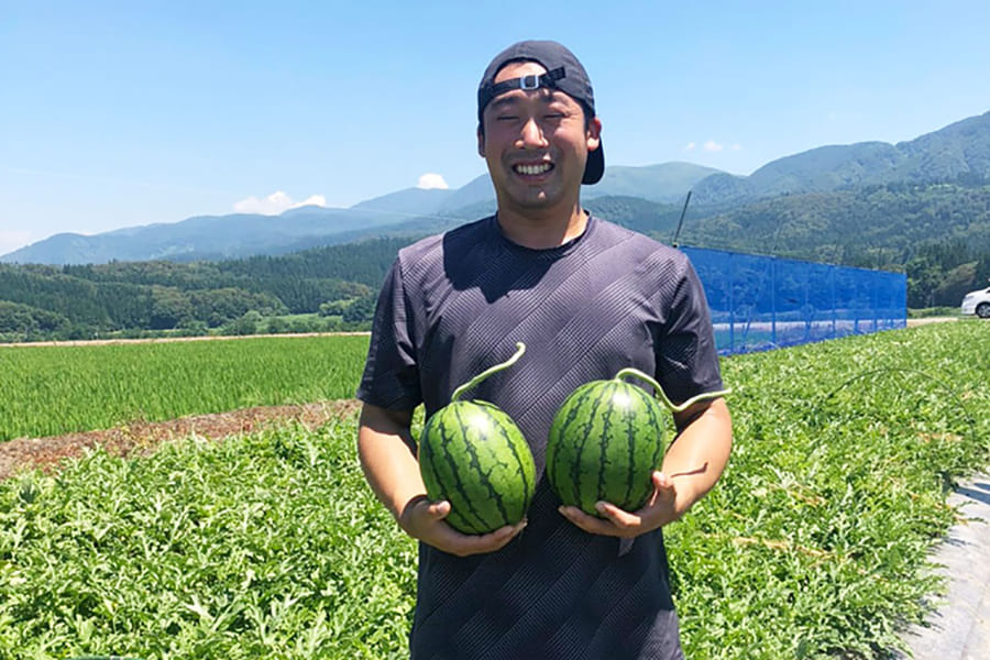 菅藤農園／尾花沢すいか金色羅皇1玉(2～3Lサイズ)