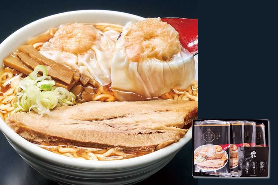   花鳥風月／冷凍海老ワンタンメン4食セット[ギフト箱]