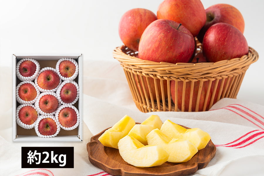 森谷果樹園／葉取らずサンふじりんご 玉数おまかせ 約2kg