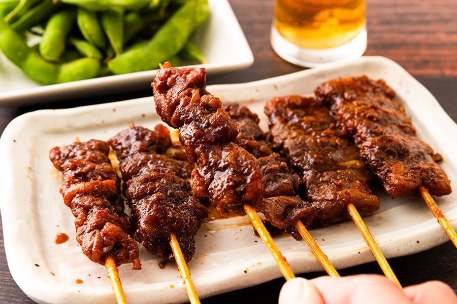 肉の中村/加熱調理済み国産焼き鳥詰合せ15本(もも串・皮串・山形豚バラ串)