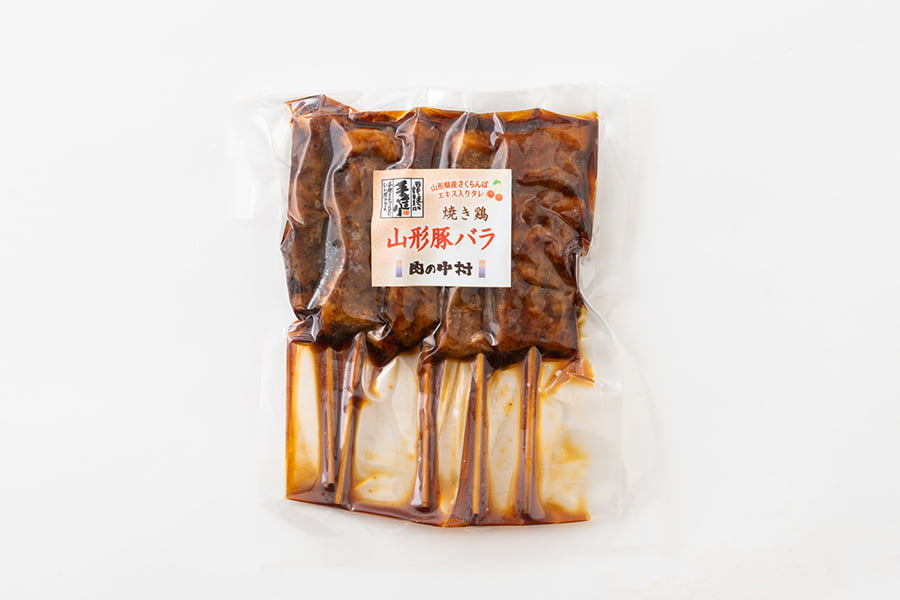 肉の中村／加熱調理済み国産焼き鳥詰合せ15本（もも串・皮串・山形豚バラ串）