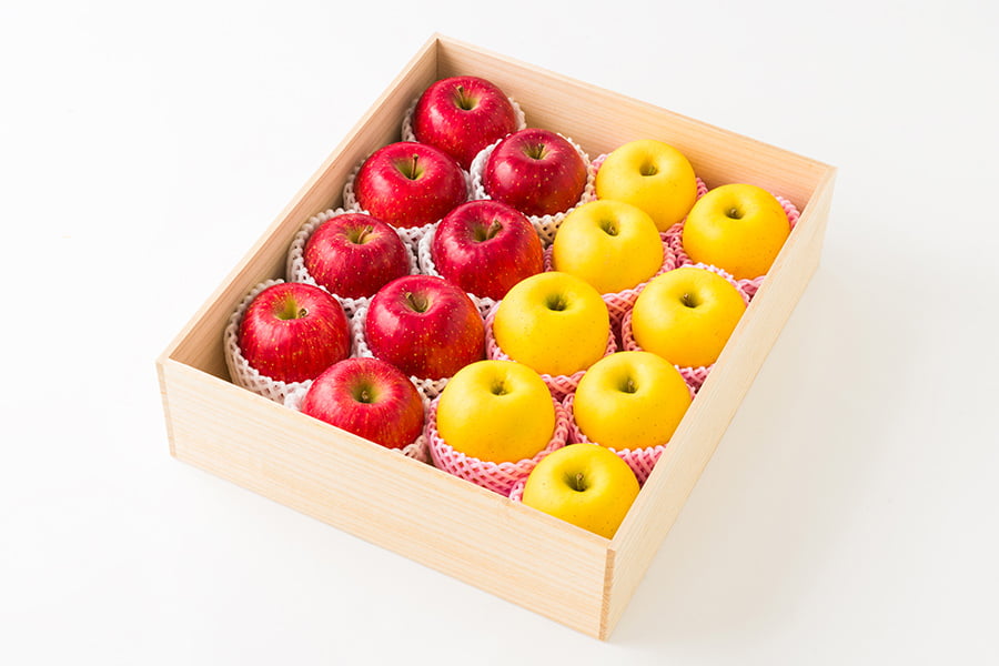 旬果》朝日町の蜜入りりんごのセット(ふじりんごとはるか)約5kg[桐箱]