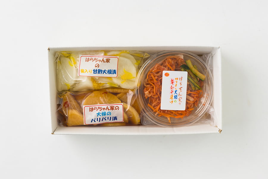 野菜ソムリエ監修／大根漬物セット(切り干し大根キムチ漬、大根のパリパリ漬、大根甘酢漬）