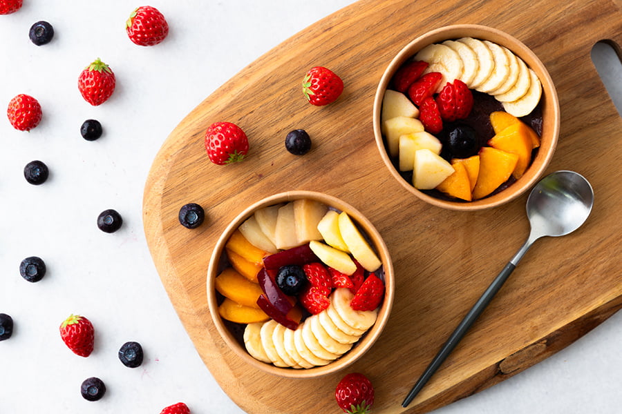 山形果実のフルーツビタミンボウルとアサイーボウルのセット